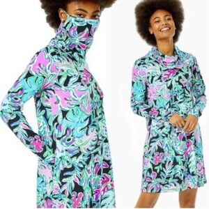 Lilly Pulitzer Lilshield UPF 50+ dress "Onyx Lets Get Wild" print
